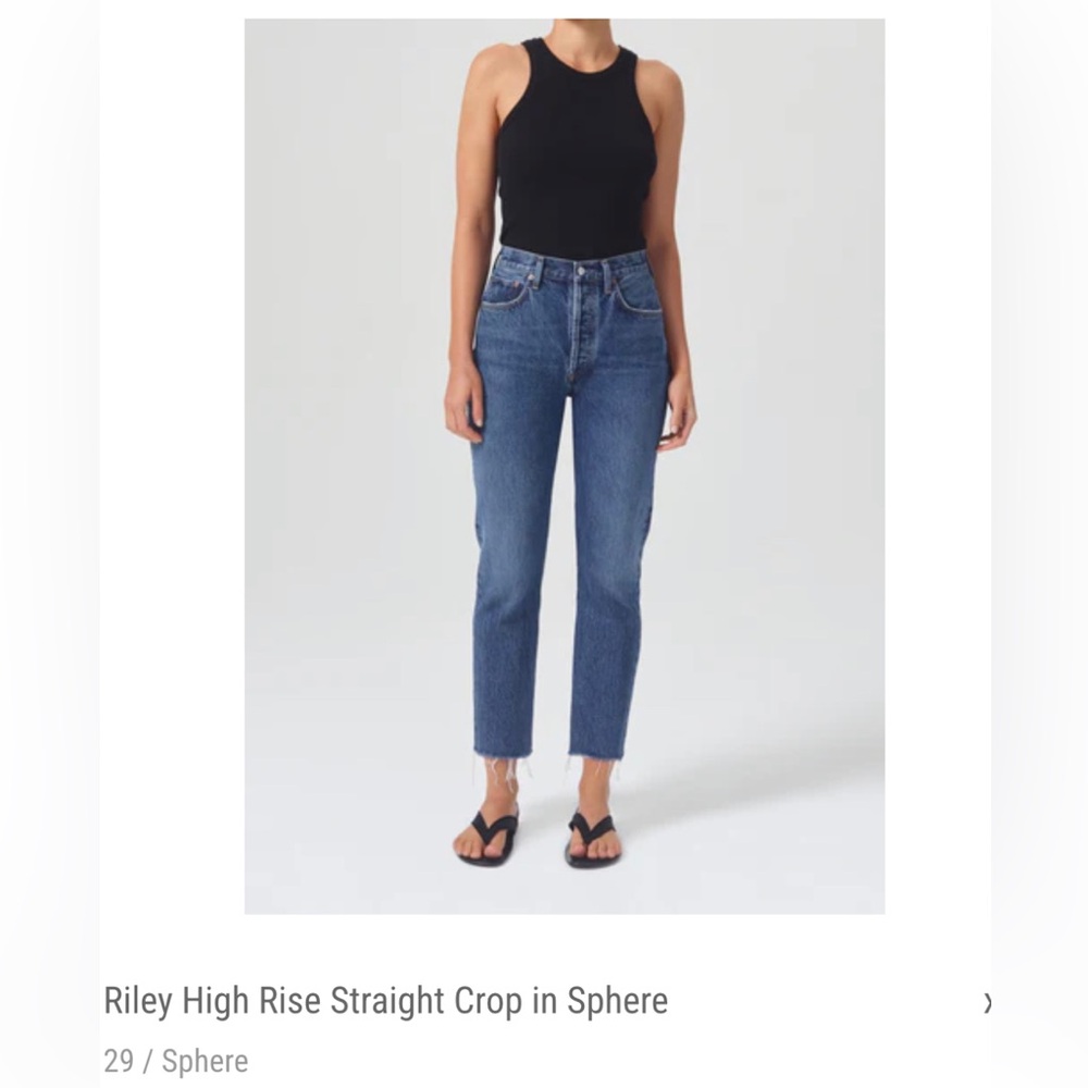 Agolde Riley High Rise Straight Crop - Size 29